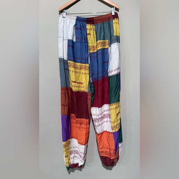 Earthbound Trading Company Boho Multicolor Pants Elastic Waist Women XL Unisex - Picture 5 of 6
